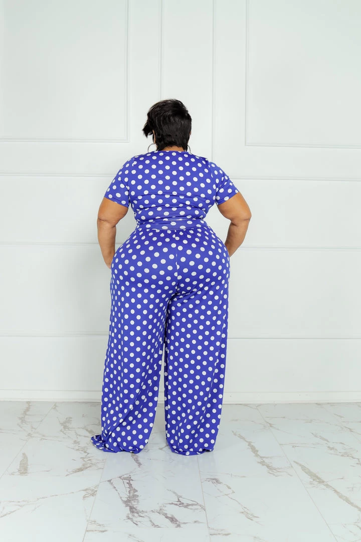 Curvaceous Boutique ROYAL BLUE POLKA DOT TIED SET 4 Curvaceous Boutique ROYAL BLUE POLKA DOT TIED SET