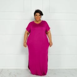 Curvaceous Boutique NEW Magenta T-Shirt Dress