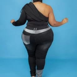 Curvaceous Boutique Black Patch Up Denim Jeans 7 Curvaceous Boutique Black Patch Up Denim Jeans