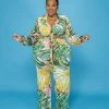 Curvaceous Boutique Palms Away Pant Set SETS