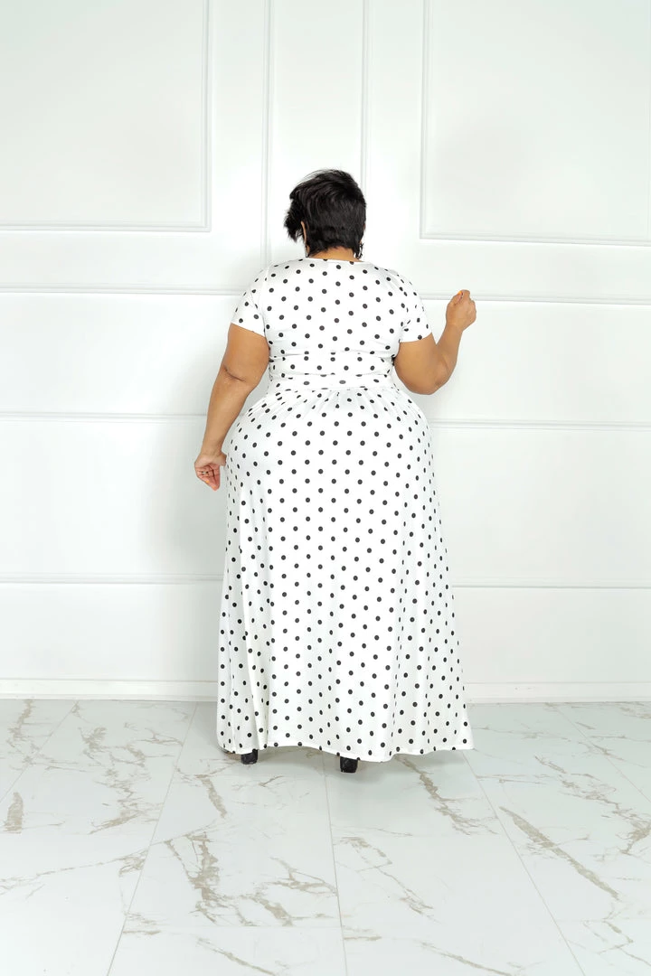 Curvaceous Boutique DRESSES Ivory Spotted Flare Dress 4 Curvaceous Boutique DRESSES Ivory Spotted Flare Dress