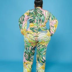 Curvaceous Boutique Palms Away Pant Set SETS