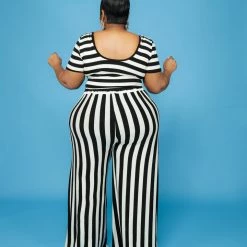 Curvaceous Boutique Black Peppermint Stripe Set SETS