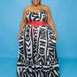 Curvaceous Boutique DRESSES Black Chevron Maxi Dress