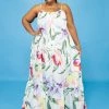Curvaceous Boutique DRESSES White Floral Blooming Maxi Dress