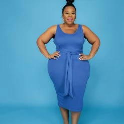 Curvaceous Boutique Blue Megan Duster Set