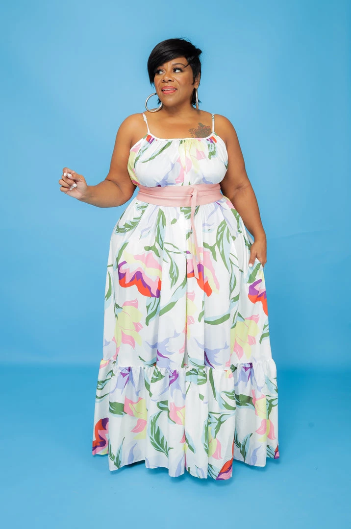 Curvaceous Boutique DRESSES White Floral Blooming Maxi Dress 4 Curvaceous Boutique DRESSES White Floral Blooming Maxi Dress