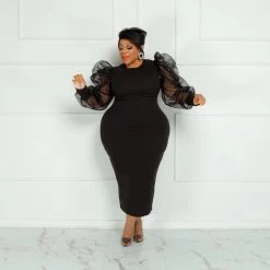 Curvaceous Boutique Black Haven Dress NEW