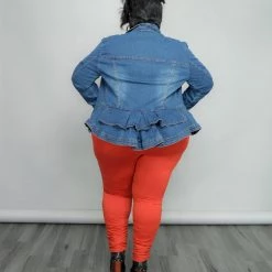 Curvaceous Boutique Blue Denim Ruffle Hem Jacket 5 Curvaceous Boutique Blue Denim Ruffle Hem Jacket