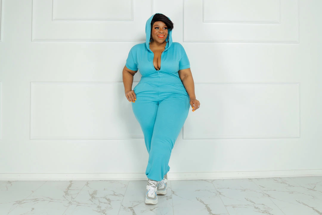 Curvaceous Boutique Turquoise Take Off Jogger Jumpsuit NEW 3 Curvaceous Boutique Turquoise Take Off Jogger Jumpsuit NEW