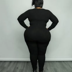 Curvaceous Boutique Black Rib Corset Catsuit JUMPSUITS 8 Curvaceous Boutique Black Rib Corset Catsuit JUMPSUITS