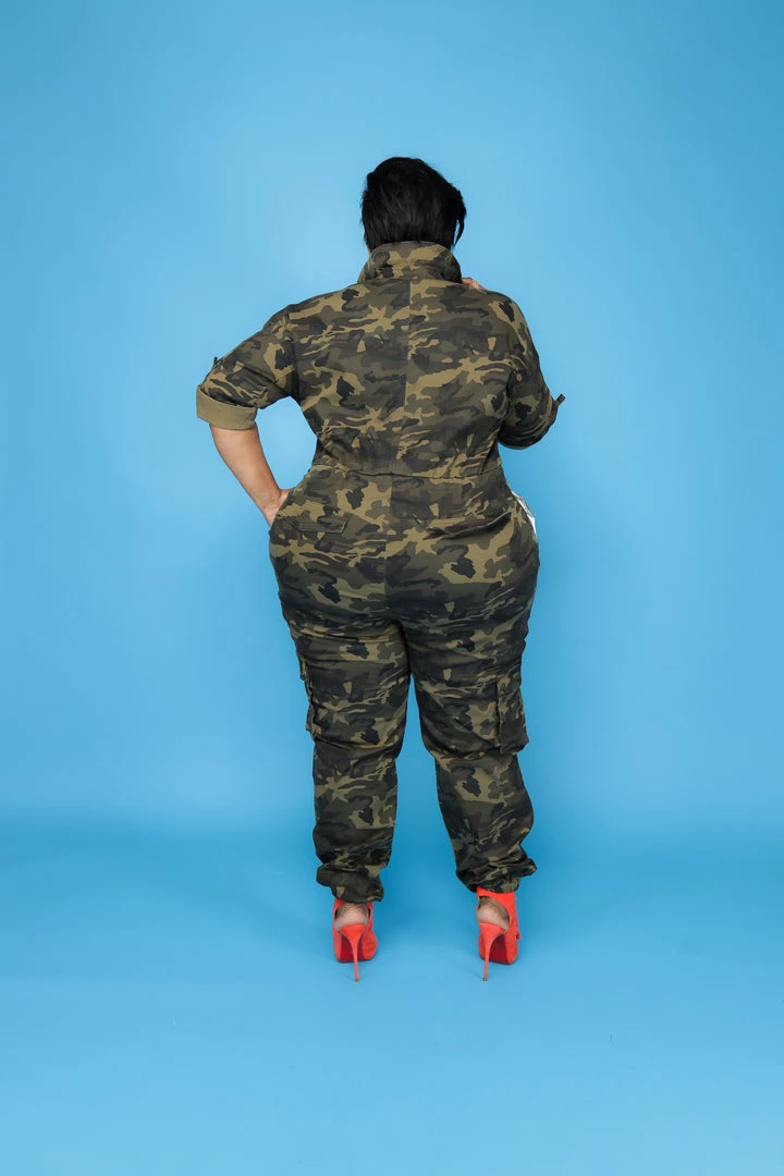 Curvaceous Boutique Camouflage /Orange Zipper Jumpsuit JUMPSUITS 4 Curvaceous Boutique Camouflage /Orange Zipper Jumpsuit JUMPSUITS