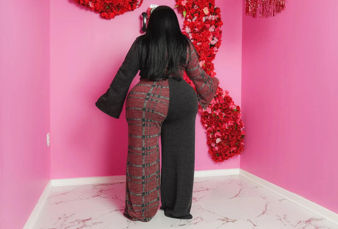 Curvaceous Boutique Grey Color-Block Pant Set SETS 5 Curvaceous Boutique Grey Color-Block Pant Set SETS