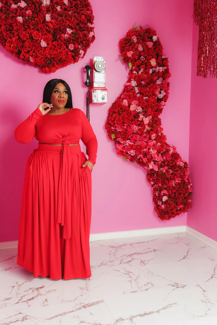Curvaceous Boutique Red Perfectly Tied Skirt Set 3 Curvaceous Boutique Red Perfectly Tied Skirt Set
