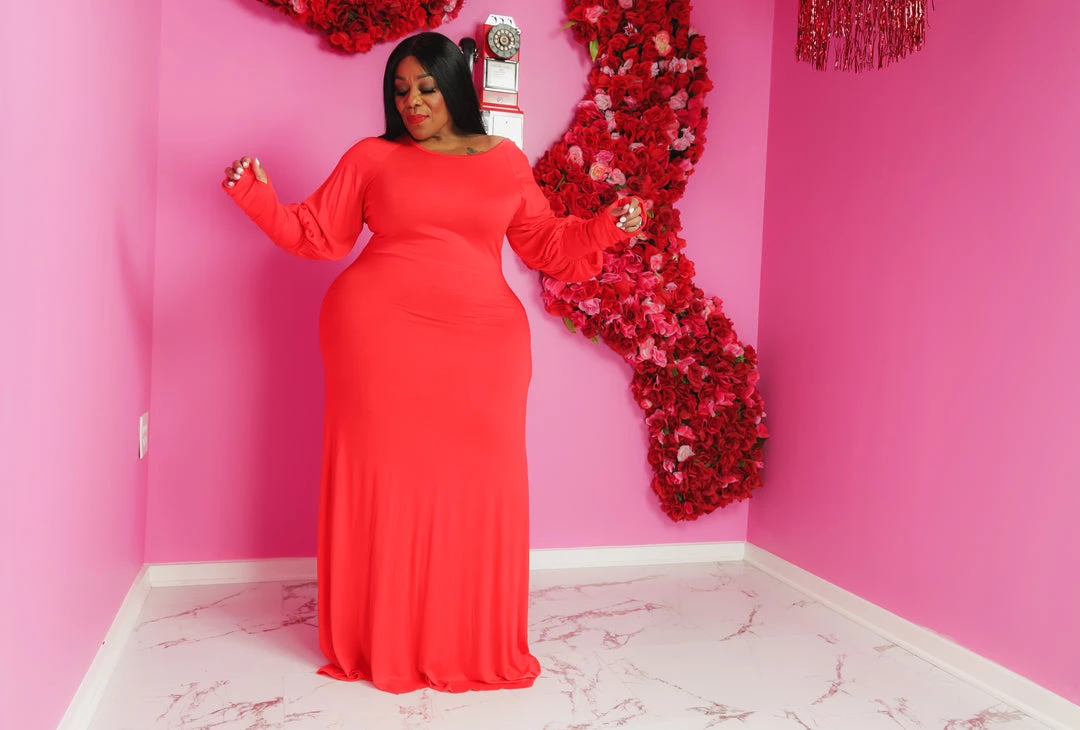 Curvaceous Boutique Red Halo Puff Sleeve Dress 4 Curvaceous Boutique Red Halo Puff Sleeve Dress