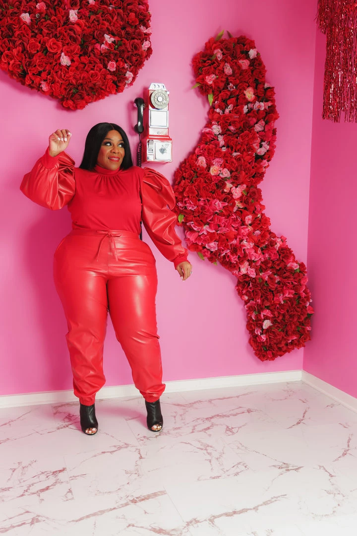 Curvaceous Boutique SETS Red Vegan Jogger Set 4 Curvaceous Boutique SETS Red Vegan Jogger Set