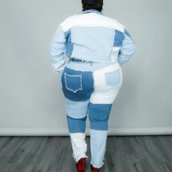 Curvaceous Boutique SETS Patchwork Frayed Denim Set 7 Curvaceous Boutique SETS Patchwork Frayed Denim Set