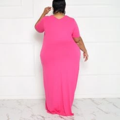 Curvaceous Boutique Pink T-Shirt Dress