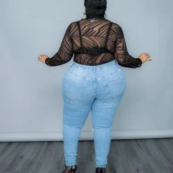 Curvaceous Boutique Light Blue Distressed Vintage Wash Jeans 7 Curvaceous Boutique Light Blue Distressed Vintage Wash Jeans