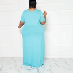 Curvaceous Boutique Turquoise T-Shirt Dress