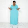 Curvaceous Boutique Turquoise T-Shirt Dress