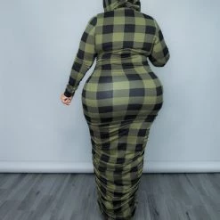 Curvaceous Boutique Green Plaid Hoodie Dress 7 Curvaceous Boutique Green Plaid Hoodie Dress