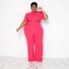Curvaceous Boutique NEW Pink Destinee Bow Jumpsuit 1 Curvaceous Boutique NEW Pink Destinee Bow Jumpsuit