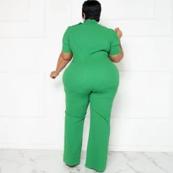 Curvaceous Boutique Green Destinee Bow Jumpsuit NEW