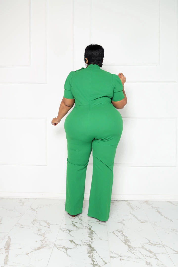 Curvaceous Boutique Green Destinee Bow Jumpsuit NEW 4 Curvaceous Boutique Green Destinee Bow Jumpsuit NEW