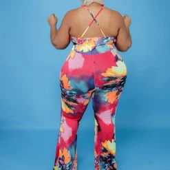 Curvaceous Boutique Neon Splash Of Colors Jumpsuit
