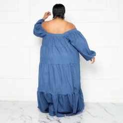 Curvaceous Boutique NEW Denim Smock Swing Dress