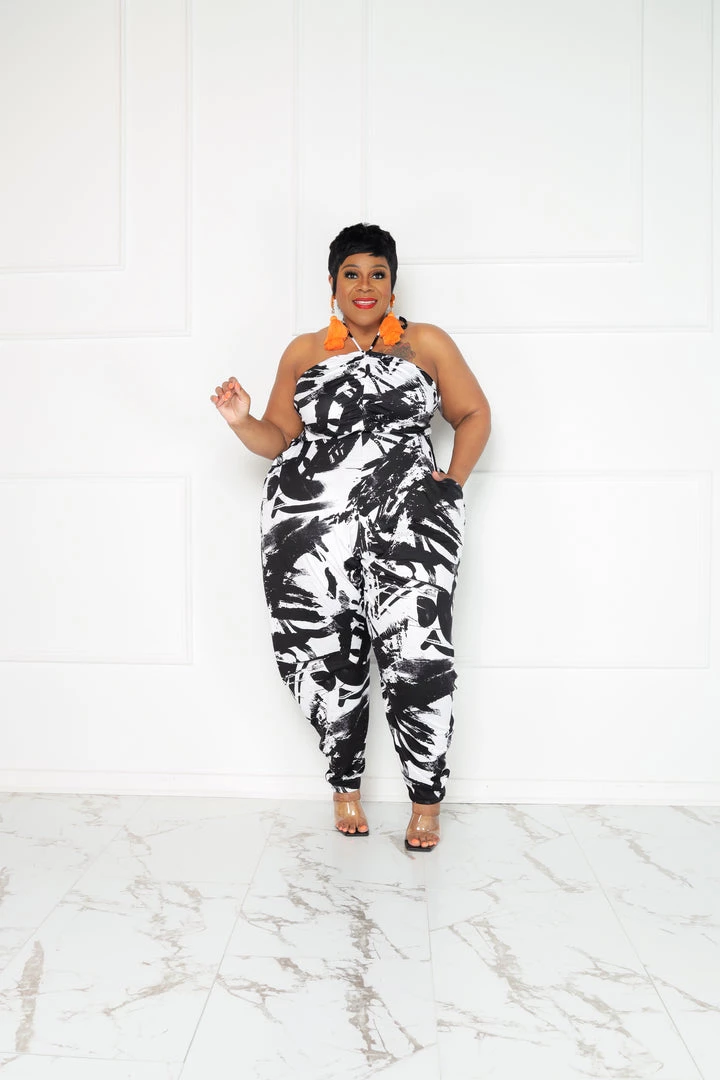 Curvaceous Boutique Onika Halter Jumpsuit NEW 3 Curvaceous Boutique Onika Halter Jumpsuit NEW