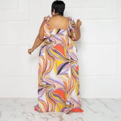 Curvaceous Boutique Odyssey Print Maxi Dress NEW