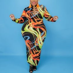 Curvaceous Boutique NEW Neon Circle Link Dress/Review Covid-19 Policy