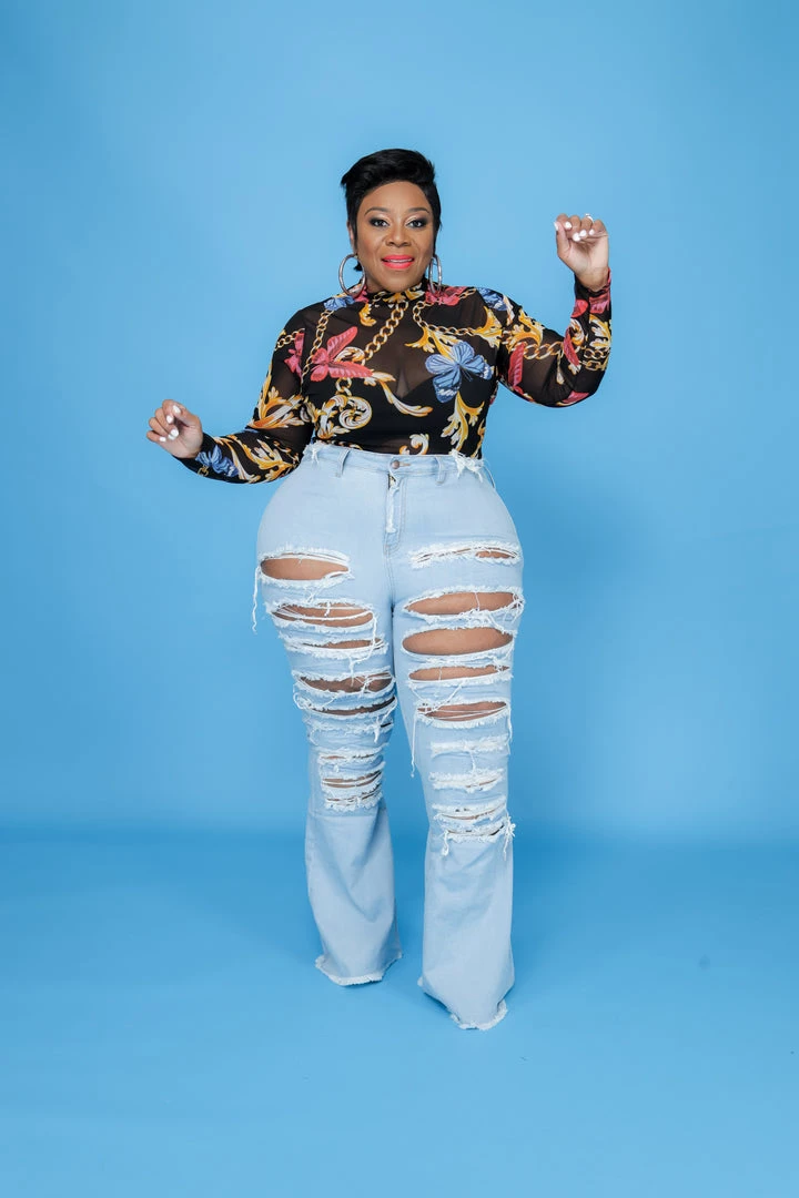 Curvaceous Boutique Black Chain Print Bodysuit TOPS 4 Curvaceous Boutique Black Chain Print Bodysuit TOPS