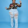 Curvaceous Boutique Totally Ripped Hi Waist Jeans