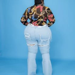 Curvaceous Boutique Totally Ripped Hi Waist Jeans