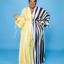 Curvaceous Boutique DRESSES Yellow Candy Girl Stripe Dress