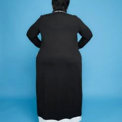 Curvaceous Boutique Black Megan Duster Set