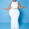 Curvaceous Boutique White Ruch Aside Skirt Set SETS 2 Curvaceous Boutique White Ruch Aside Skirt Set SETS