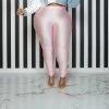 Curvaceous Boutique Baby Pink Shiny Leggings NEW