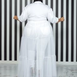 Curvaceous Boutique White Bishop Tulle Maxi Top 7 Curvaceous Boutique White Bishop Tulle Maxi Top