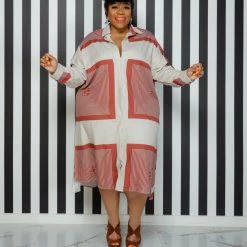 Curvaceous Boutique NEW Rust Square Lines Tunic