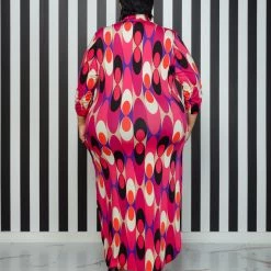 Curvaceous Boutique NEW Pink Foliage Print Dress 5 Curvaceous Boutique NEW Pink Foliage Print Dress