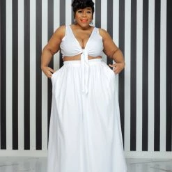 Curvaceous Boutique NEW White Y-Not Skirt Set