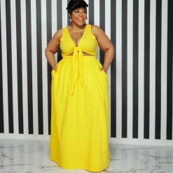 Curvaceous Boutique NEW Yellow Y-Not Skirt Set