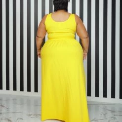 Curvaceous Boutique NEW Yellow Y-Not Skirt Set