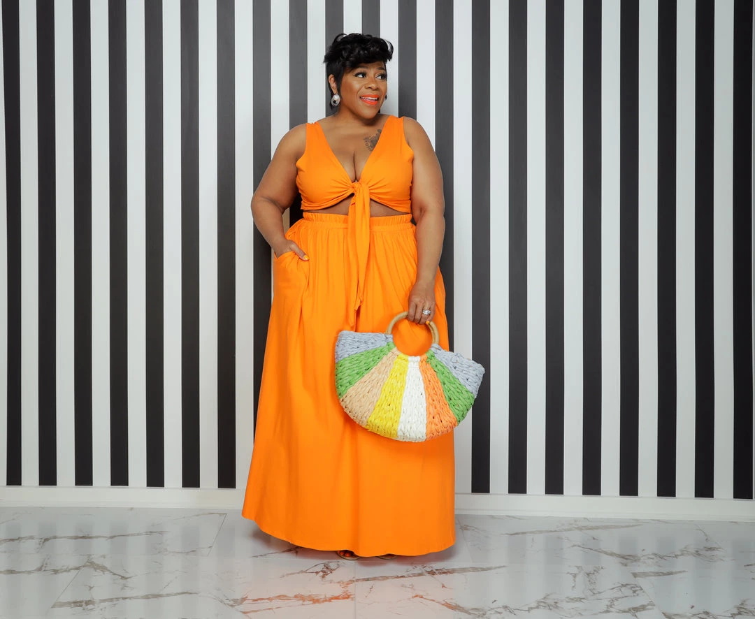 Curvaceous Boutique NEW Orange Y-Not Skirt Set 4 Curvaceous Boutique NEW Orange Y-Not Skirt Set