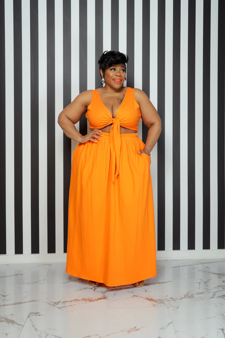 Curvaceous Boutique NEW Orange Y-Not Skirt Set 3 Curvaceous Boutique NEW Orange Y-Not Skirt Set