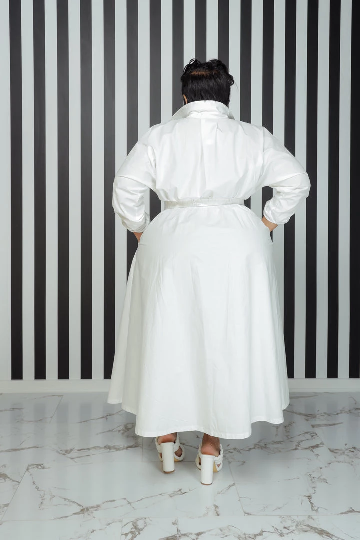 Curvaceous Boutique NEW Off White Button Flare Dress 4 Curvaceous Boutique NEW Off White Button Flare Dress